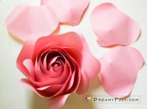 FREE template and full tutorial to make giant rose for backdrop