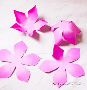 Flower making with paper, free template and step by step tutorial