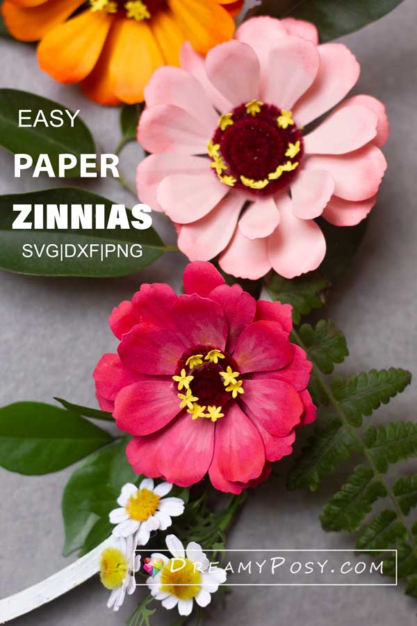 Download Zinnia Cardstock Paper Flowers Tutorial And Template