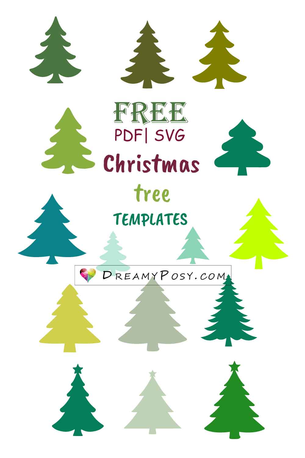 Free Christmas tree SVG and printable templates